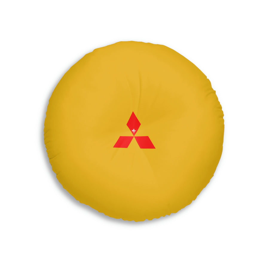 Yellow Mitsubishi Tufted Floor Pillow, Round™