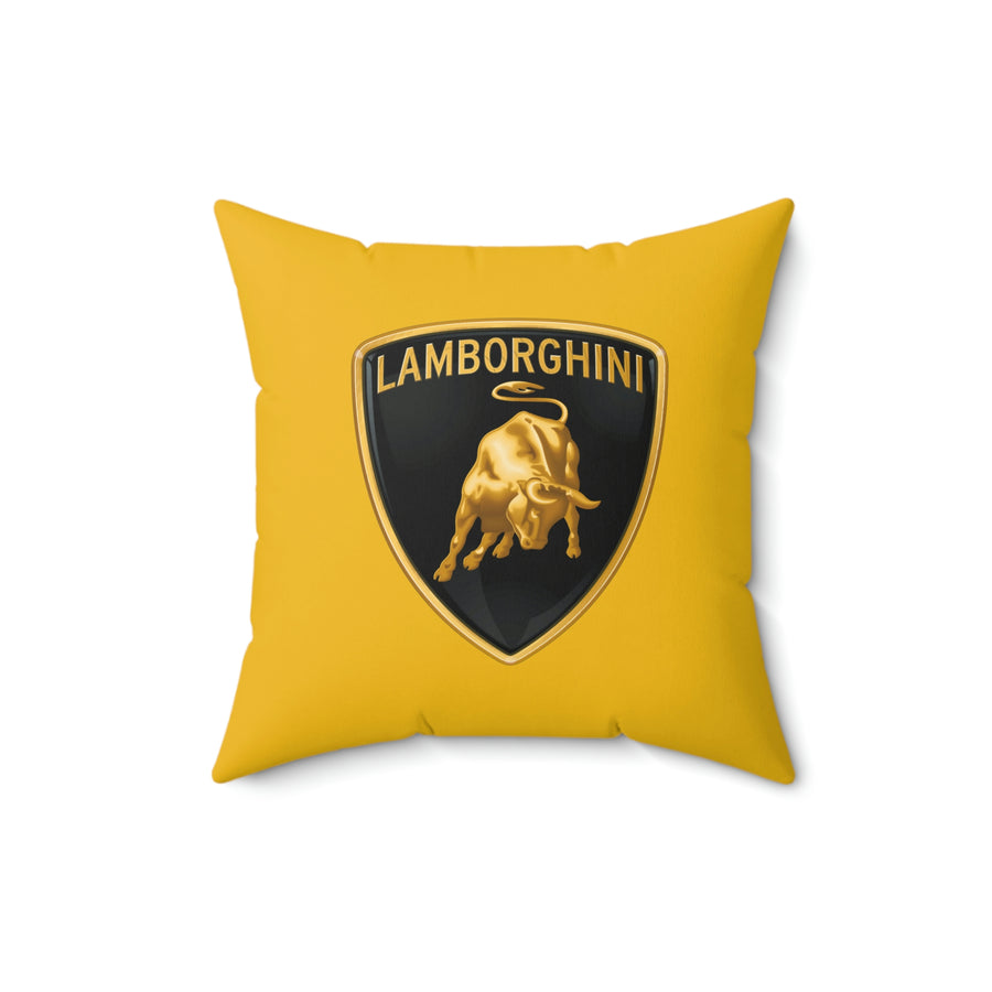 Yellow Lamborghini Spun Polyester Square Pillow™