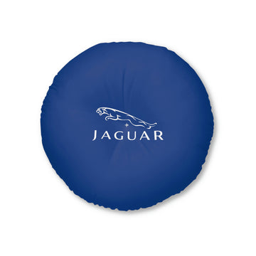 Dark Blue Jaguar Tufted Floor Pillow, Round™