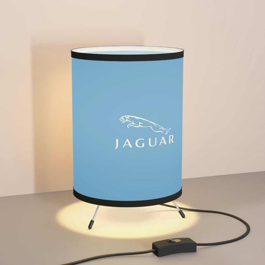 Light Blue Jaguar Tripod Lamp with High-Res Printed Shade, US\CA plug™