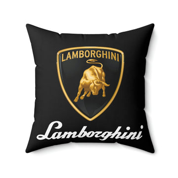 Black Lamborghini Spun Polyester Square Pillow™