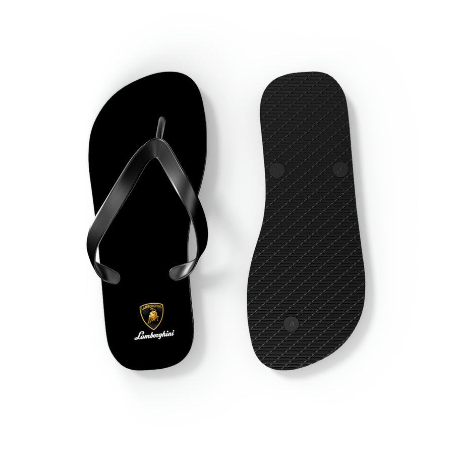 Unisex Black Lamborghini Flip Flops™