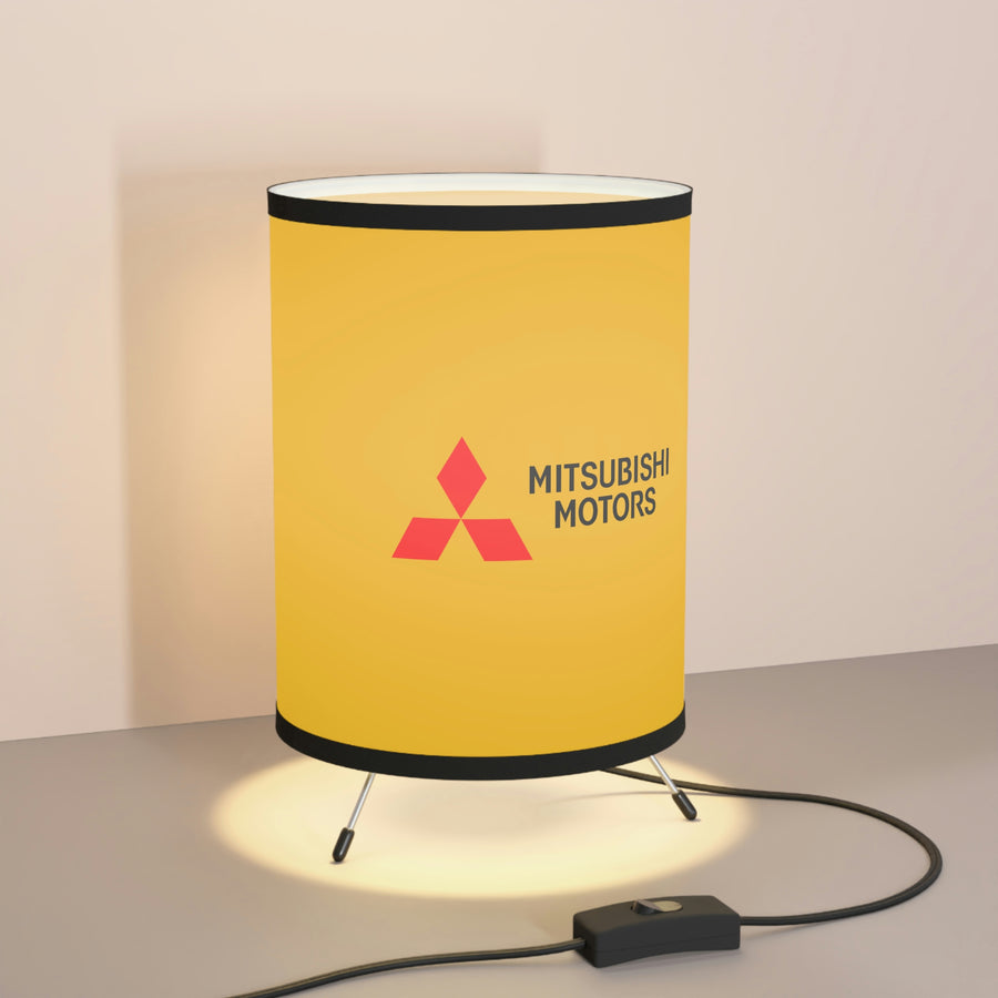 Yellow Mitsubishi Tripod Lamp with High-Res Printed Shade, US\CA plug™