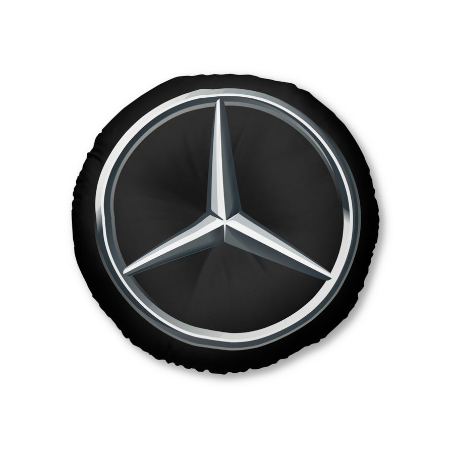 Black Mercedes Tufted Floor Pillow, Round™