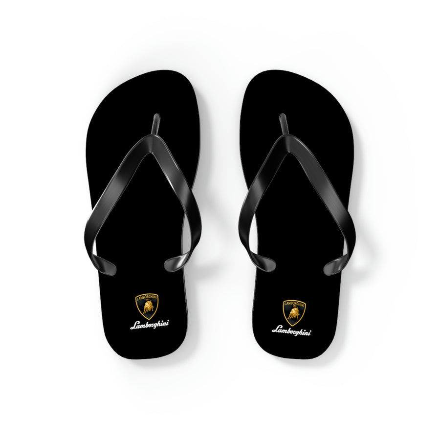 Unisex Black Lamborghini Flip Flops™