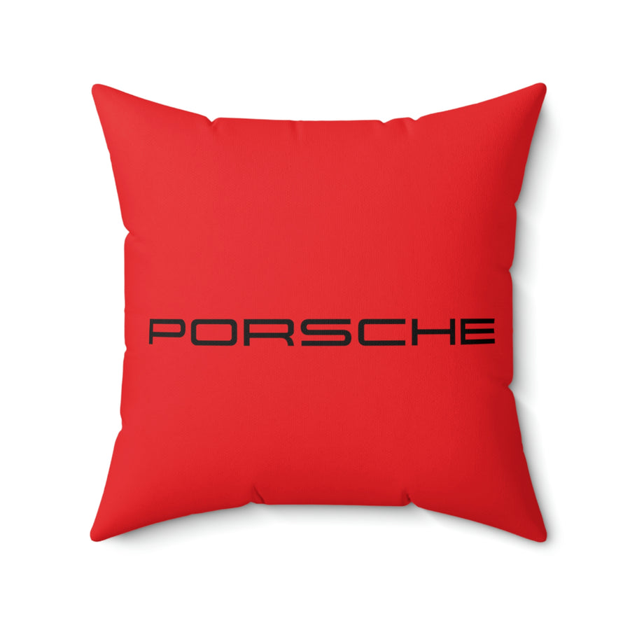 Red Spun Polyester Square Porsche Pillow™