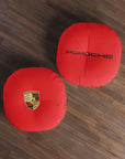 Porsche Red Tufted Floor Pillow, Round™