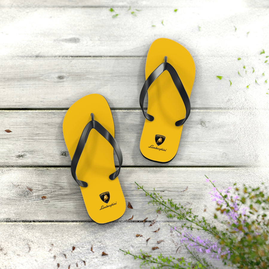 Unisex Yellow Lamborghini Flip Flops™