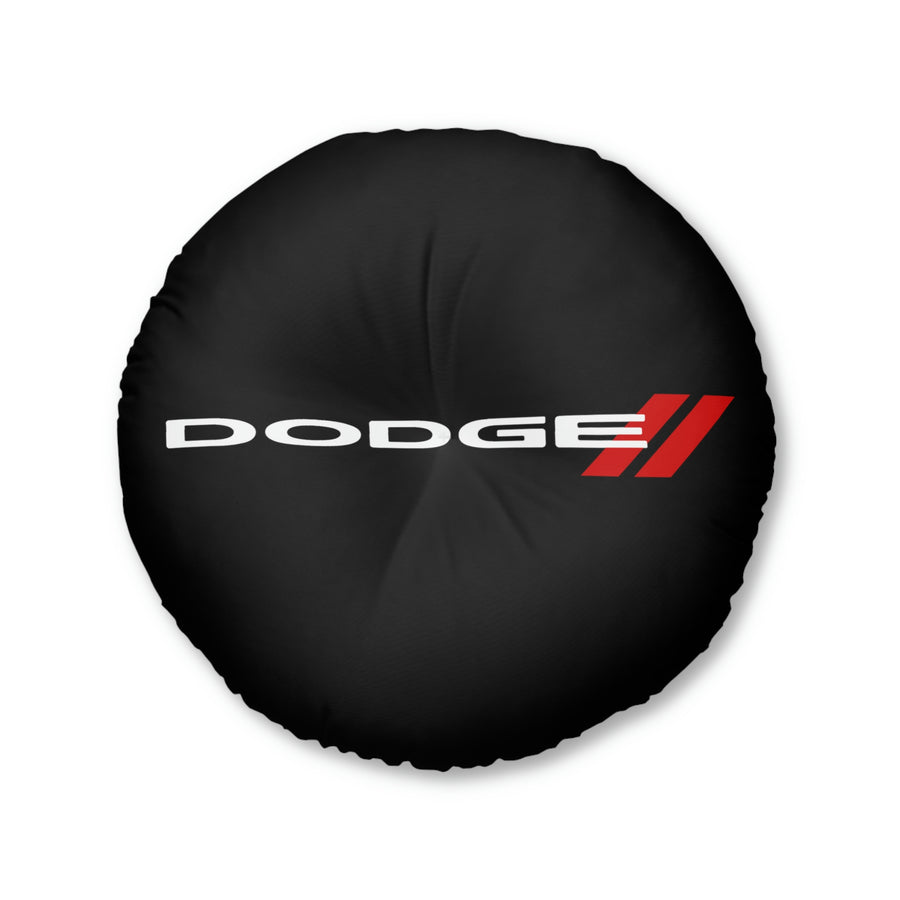 Black Dodge Tufted Floor Pillow, Round™