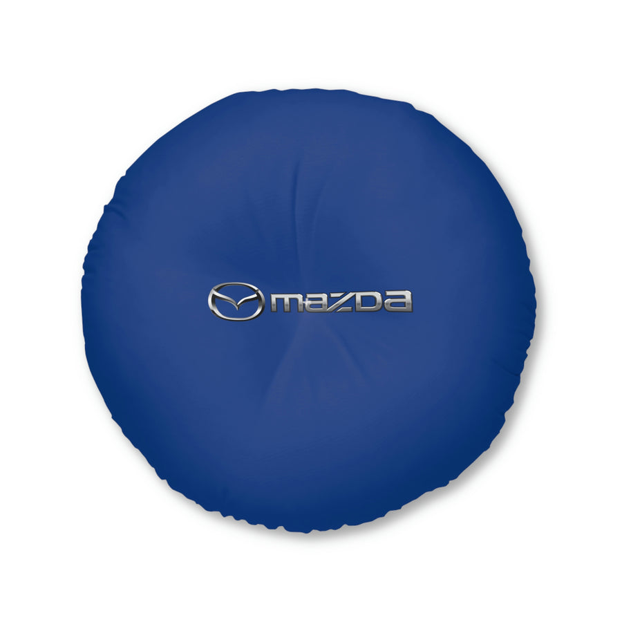 Dark Blue Mazda Tufted Floor Pillow, Round™