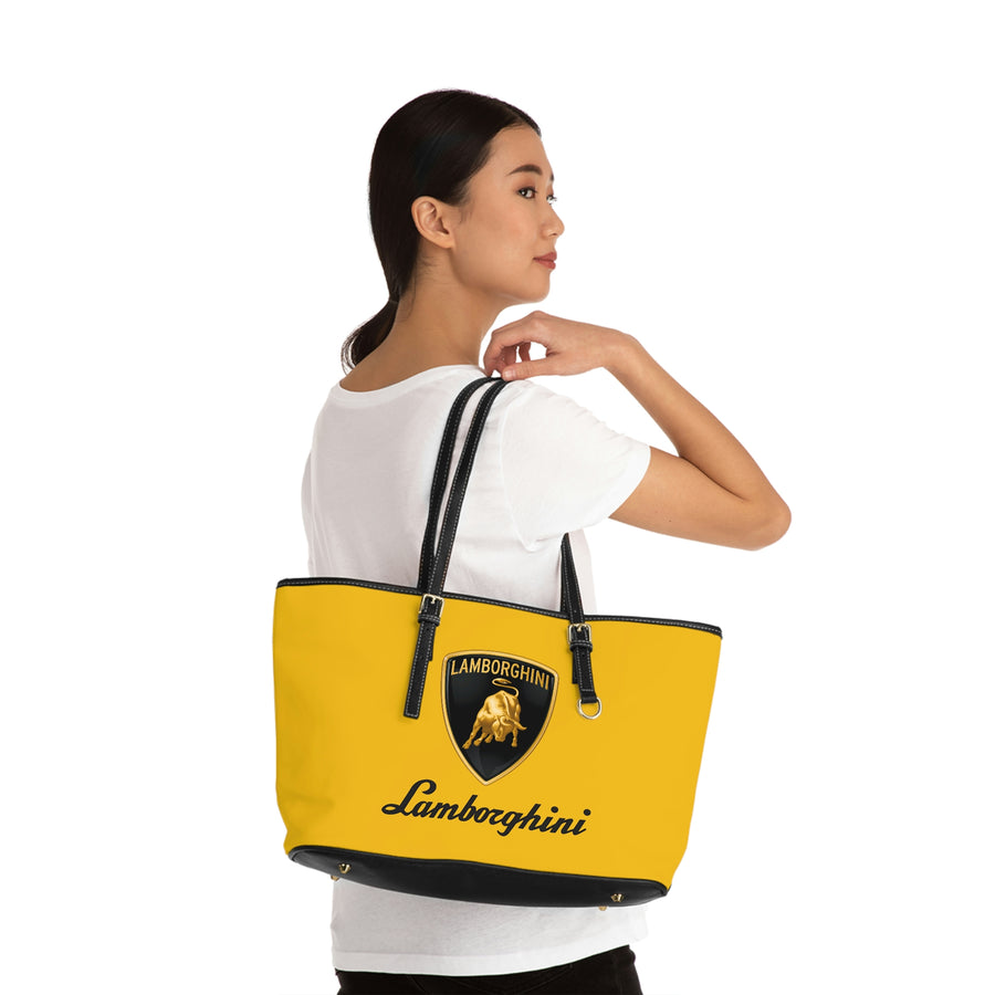 Yellow Lamborghini Leather Shoulder Bag™