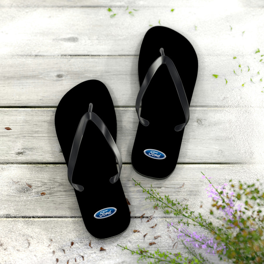 Unisex Black Ford Flip Flops™