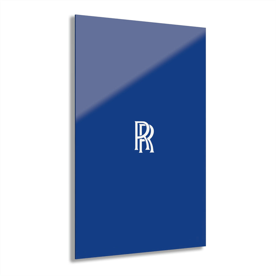 Dark Blue Rolls Royce Acrylic Prints (French Cleat Hanging)™