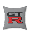 Grey Spun Polyester Square Nissan GTR Pillow™