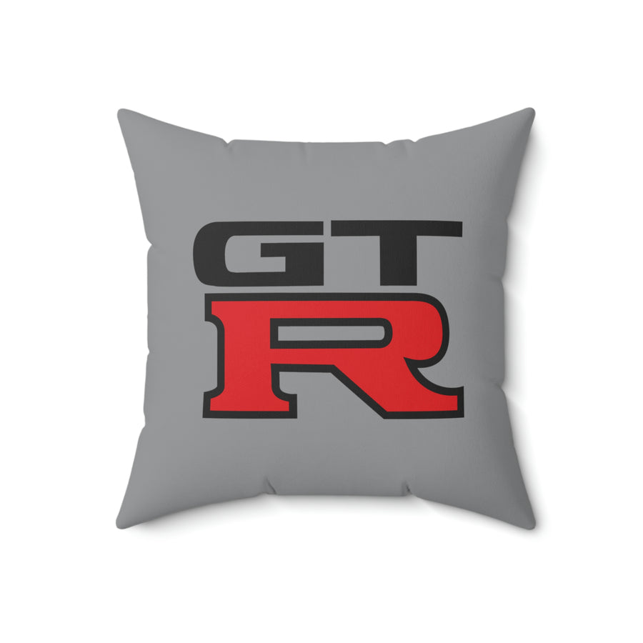 Grey Spun Polyester Square Nissan GTR Pillow™