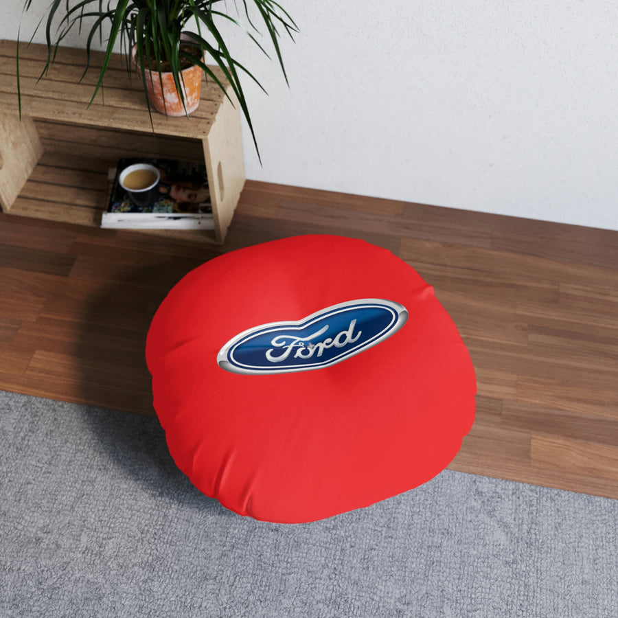 Red Ford Tufted Floor Pillow, Round™