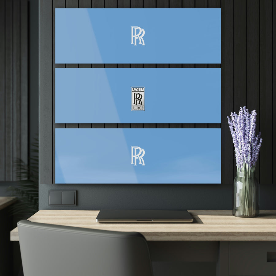 Light Blue Rolls Royce Acrylic Prints (Triptych)™