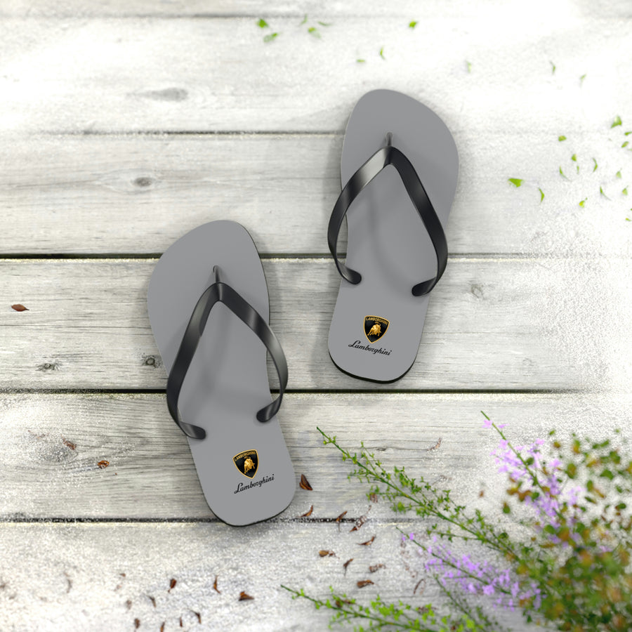 Unisex Grey Lamborghini Flip Flops™