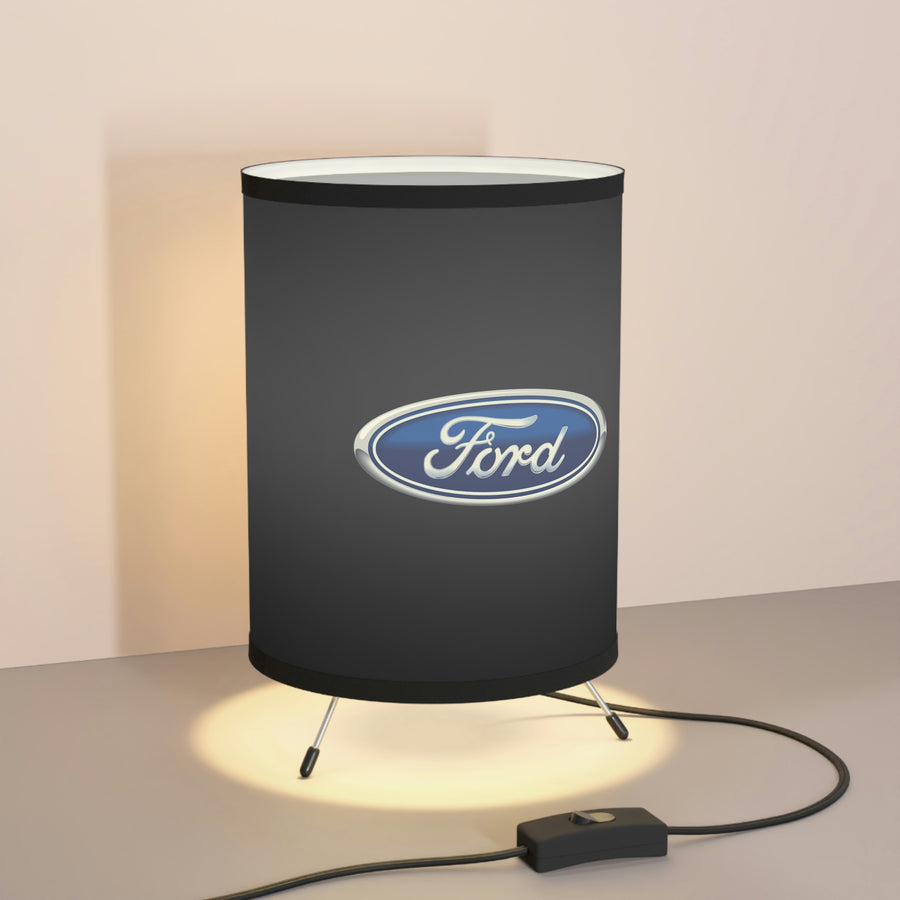Black Ford Chevrolet Tripod Lamp with High-Res Printed Shade, US\CA plug™