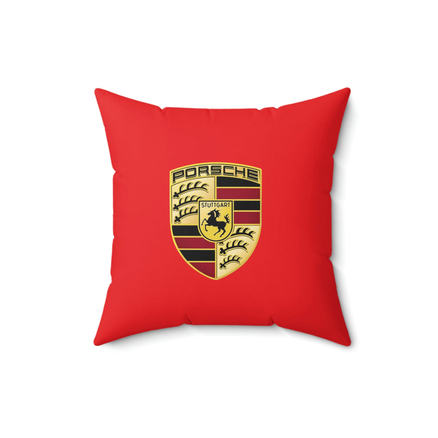 Red Spun Polyester Square Porsche Pillow™