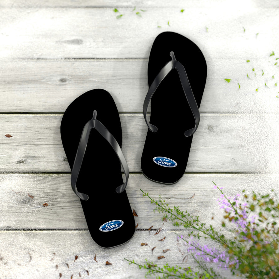 Unisex Black Ford Flip Flops™