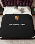Black Porsche Sherpa Blanket, Two Colors™