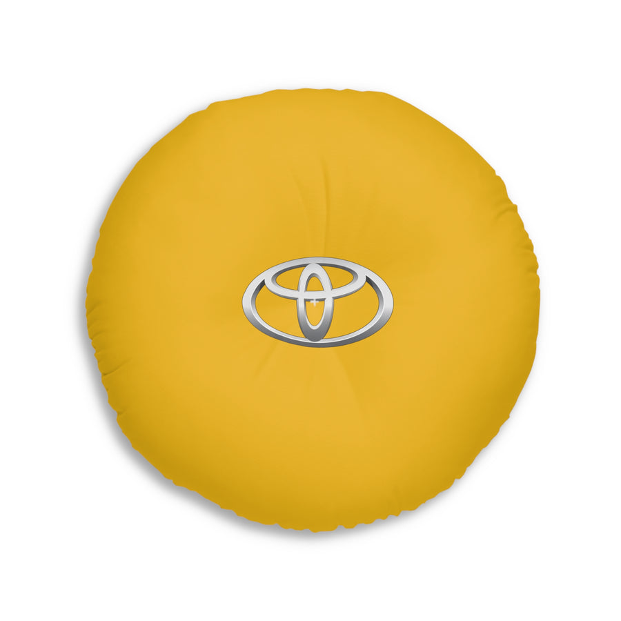 Yellow Toyota Tufted Floor Pillow, Round™