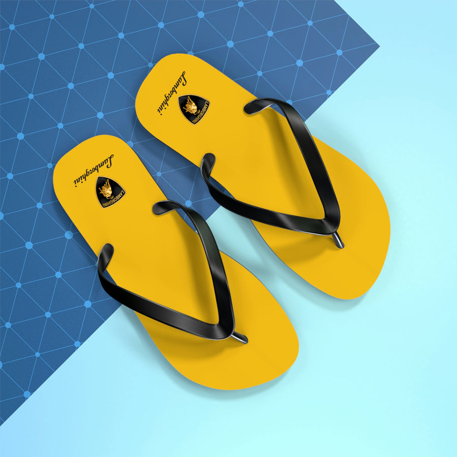 Unisex Yellow Lamborghini Flip Flops™