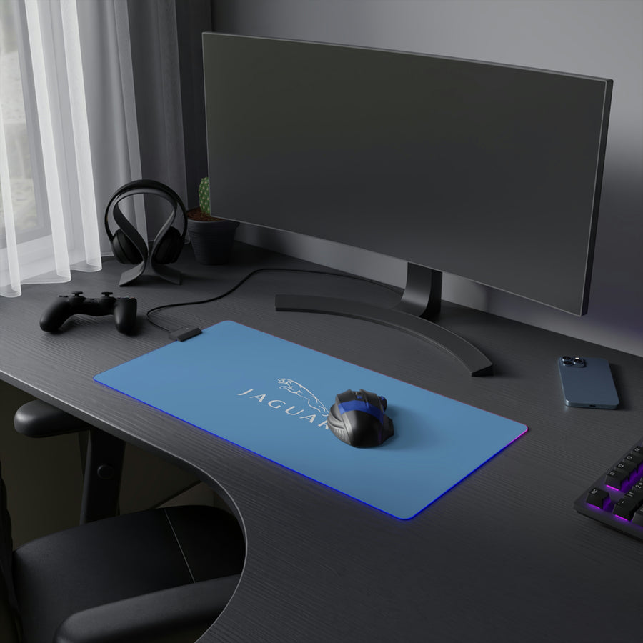 Light Blue Jaguar LED Gaming Mouse Pad™