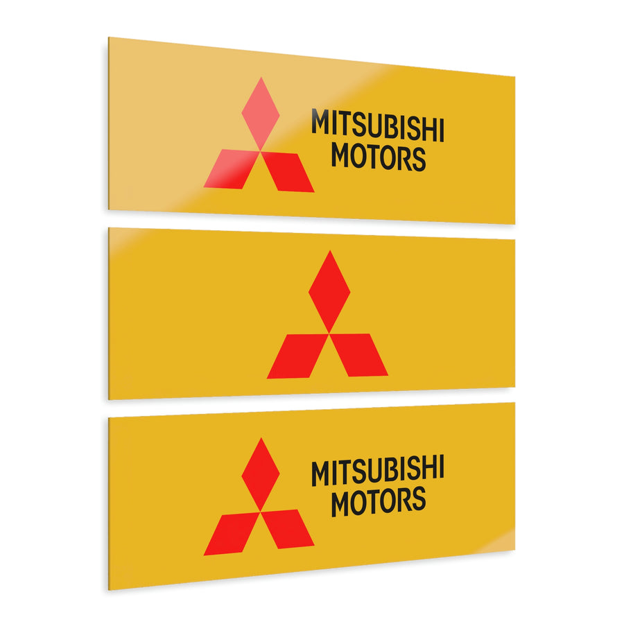 Yellow Mitsubishi Acrylic Prints (Triptych)™
