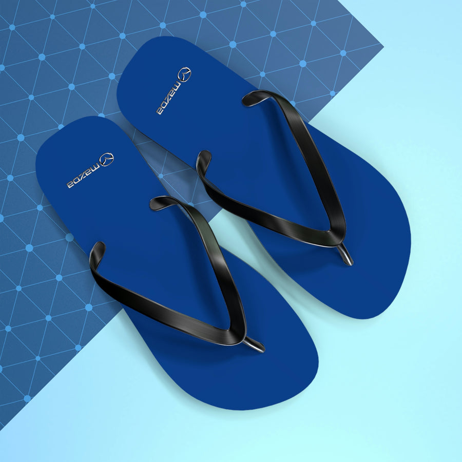 Unisex Dark Blue Mazda Flip Flops™