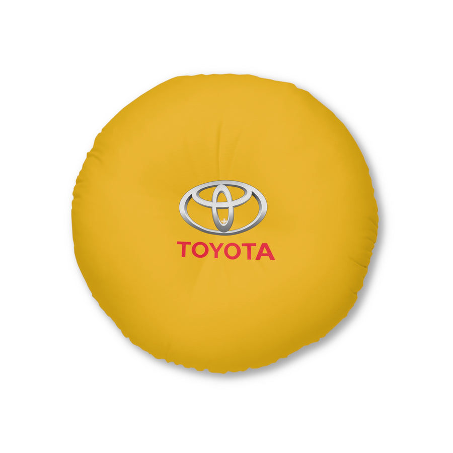 Yellow Toyota Tufted Floor Pillow, Round™