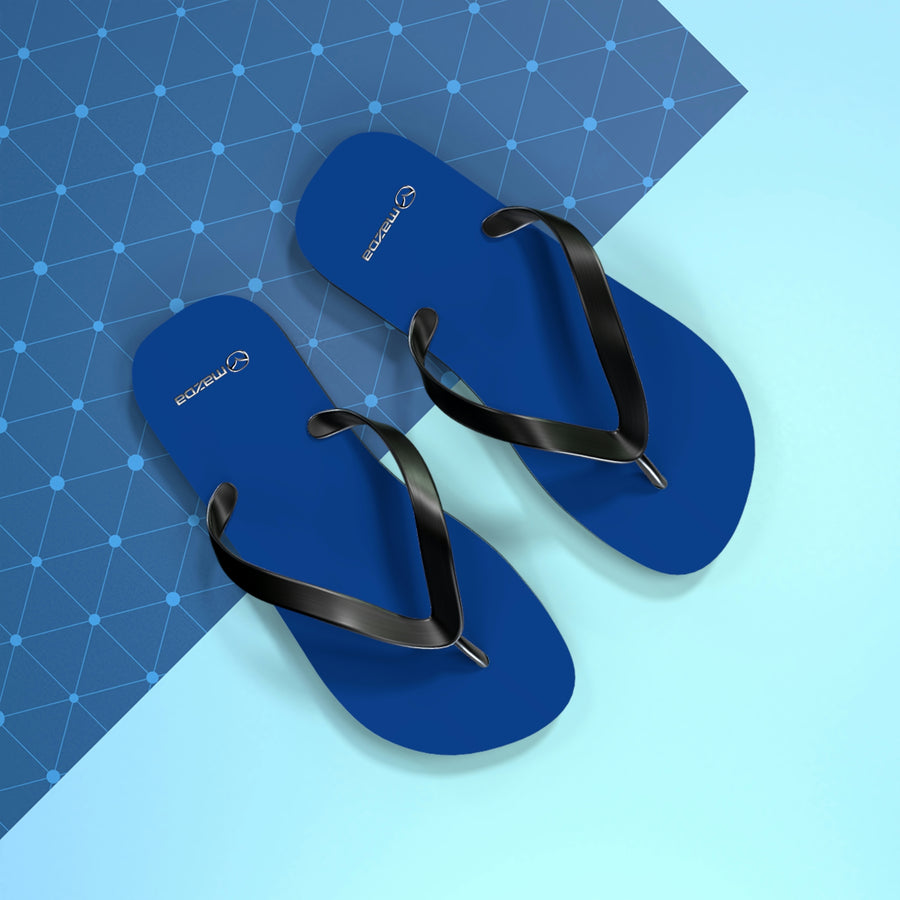 Unisex Dark Blue Mazda Flip Flops™