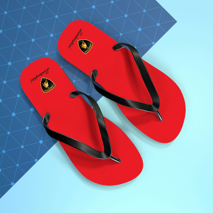 Unisex Red Lamborghini Flip Flops™