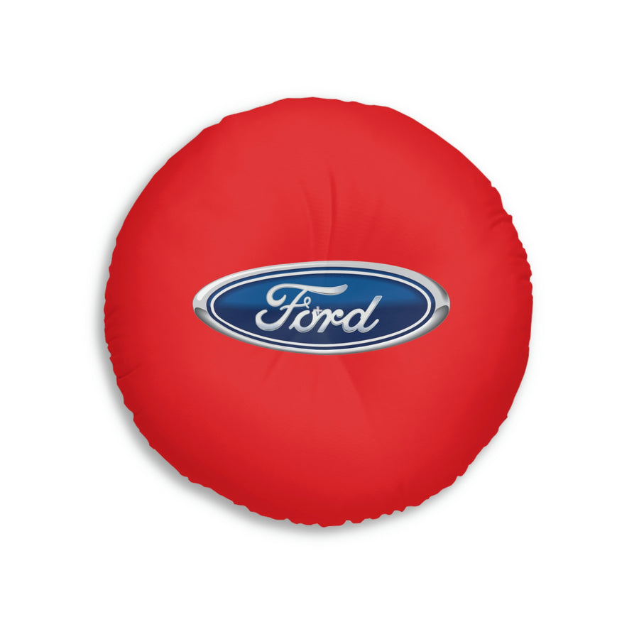 Red Ford Tufted Floor Pillow, Round™