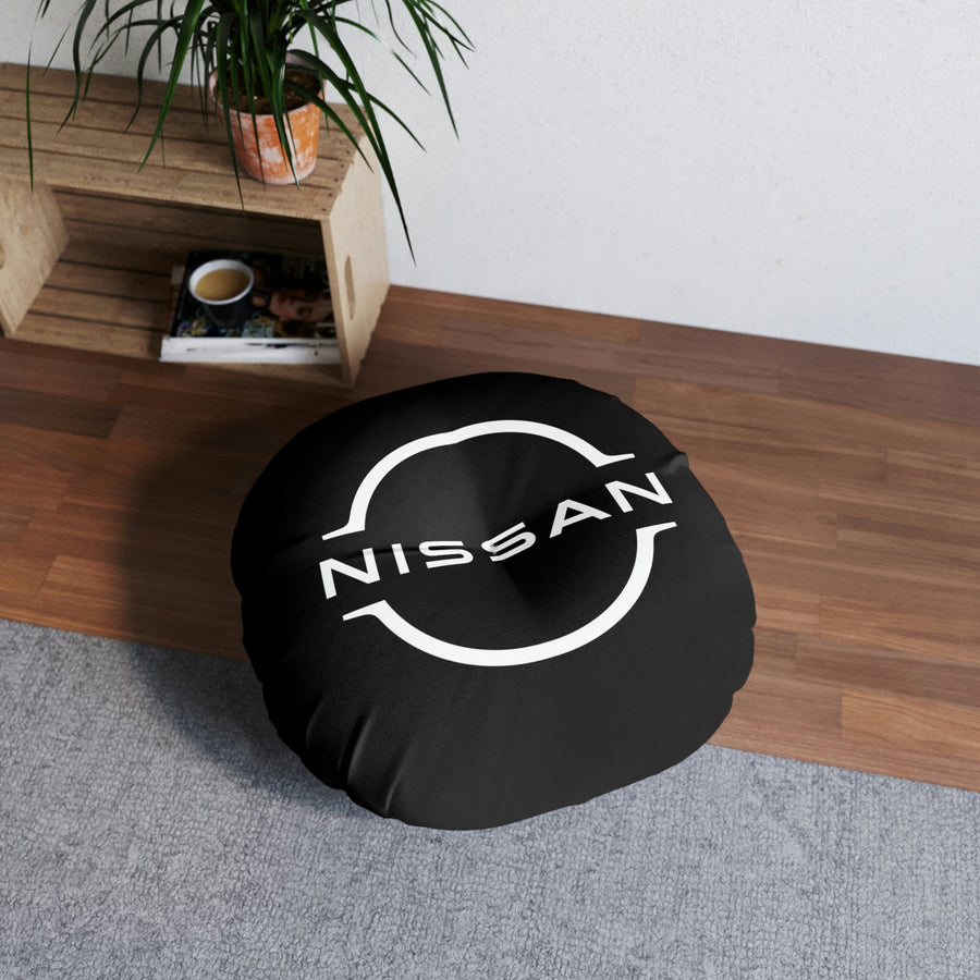 Black Nissan GTR Tufted Floor Pillow, Round™