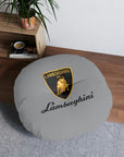 Grey Lamborghini Tufted Floor Pillow, Round™