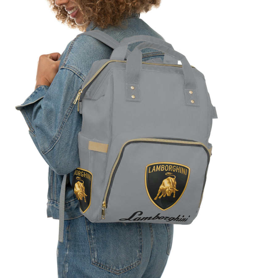 Grey Lamborghini Multifunctional Diaper Backpack™