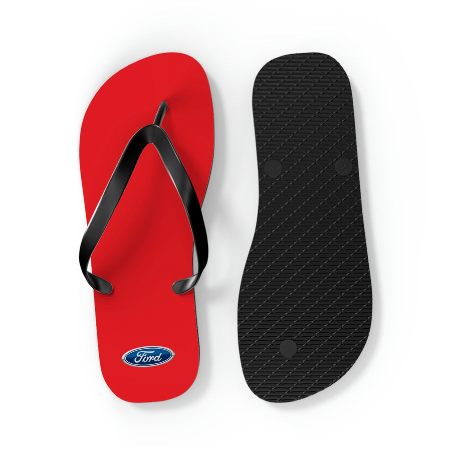 Unisex Red Ford Flip Flops™