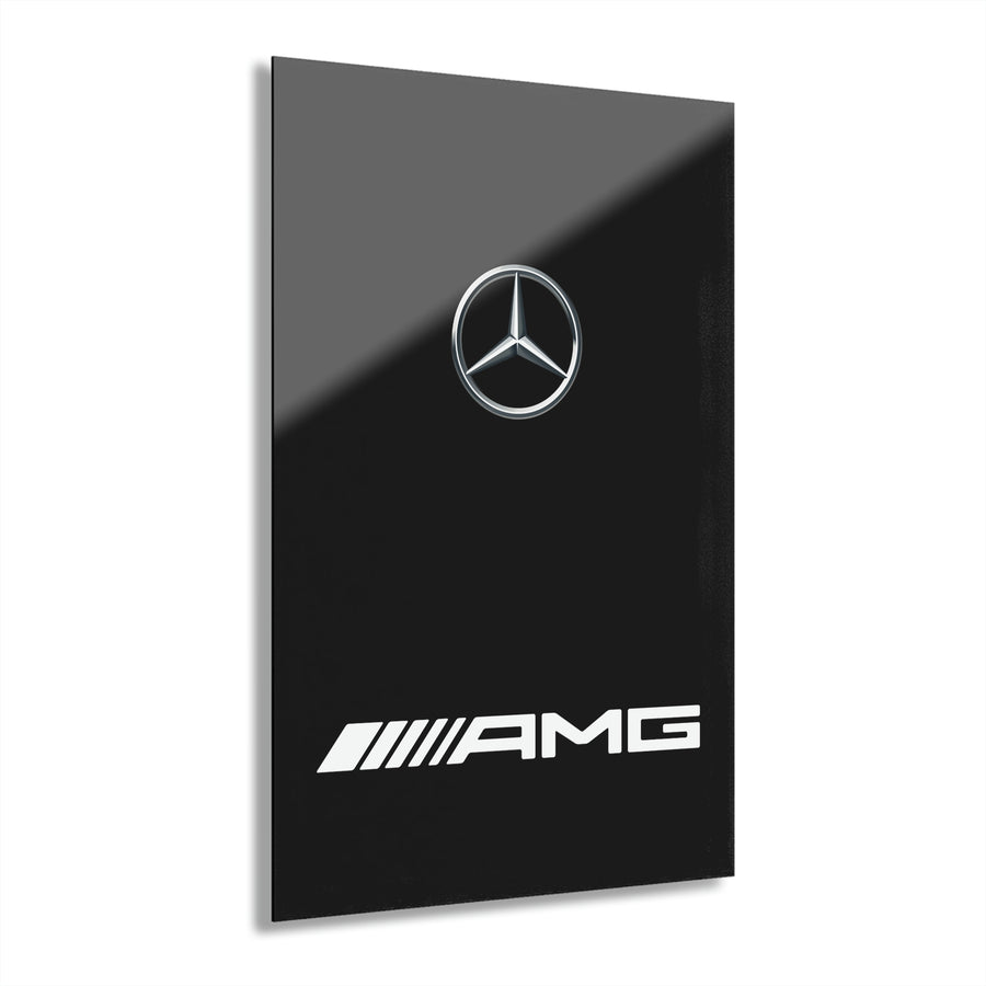 Black Mercedes Acrylic Prints (French Cleat Hanging)™