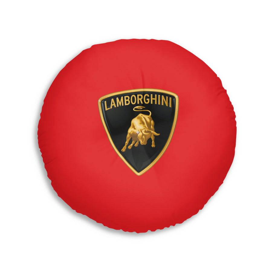 Red Lamborghini Tufted Floor Pillow, Round™
