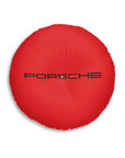 Porsche Red Tufted Floor Pillow, Round™