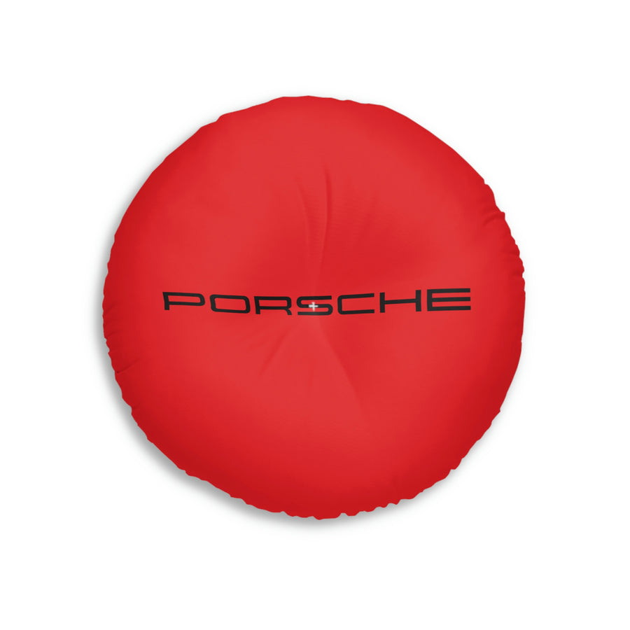 Porsche Red Tufted Floor Pillow, Round™