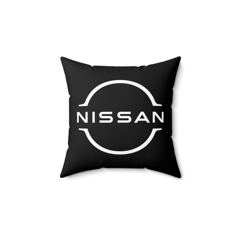 Black Spun Polyester Square Nissan GTR Pillow™