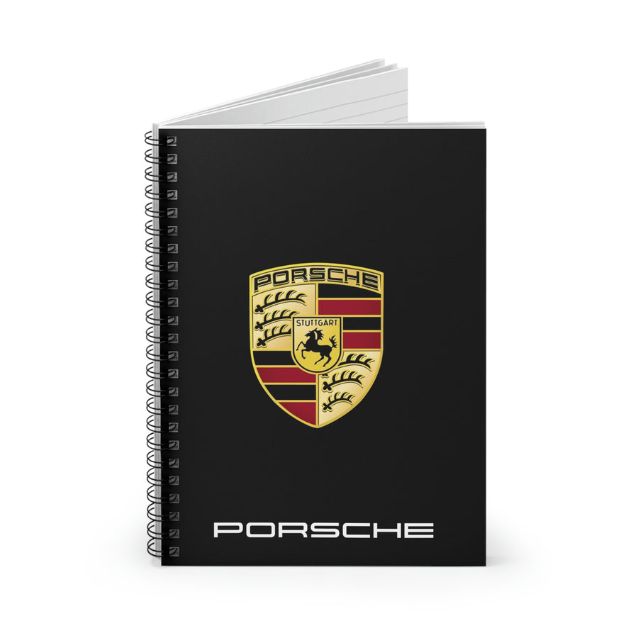 Black Porsche Spiral Notebook - Ruled Line™