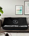 Black Mercedes Sherpa Blanket, Two Colors™