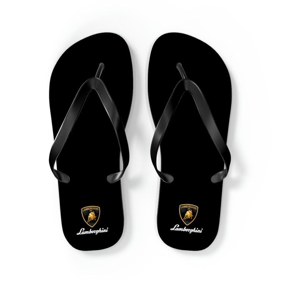 Unisex Black Lamborghini Flip Flops™