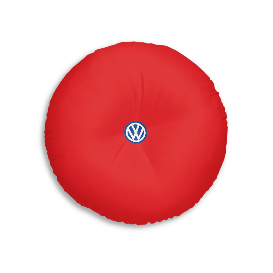 Red Volkswagen Tufted Floor Pillow, Round™