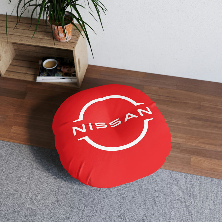 Red Nissan GTR Tufted Floor Pillow, Round™