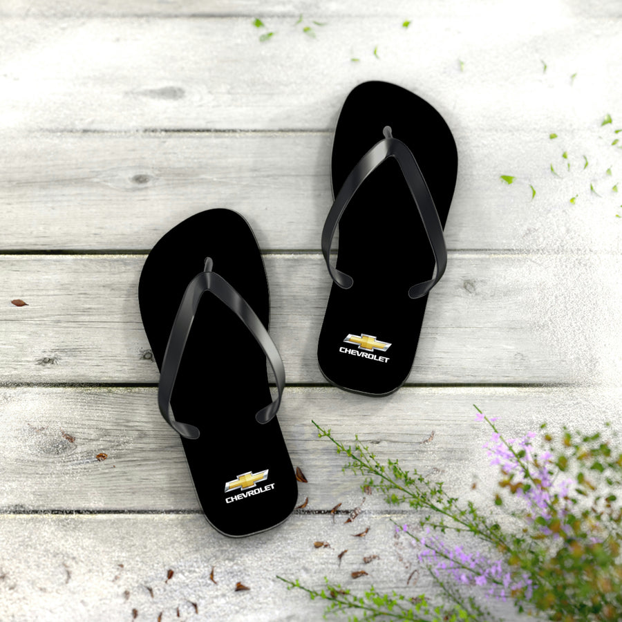 Unisex Black Chevrolet Flip Flops™